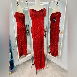 Brand new with Tags Aleta Prom Dress, Red Prom Dress Size 16, Formal Dress, Gown